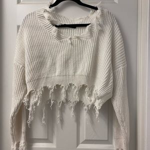 Ripped Cropped Sweater